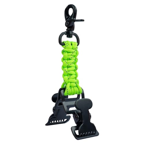 KUNN Double End Tactical Glove Clips Work Glove Holders Hardhat Holder for Heavy Duty Belt,Outdoor Backpack - color: Lime Green