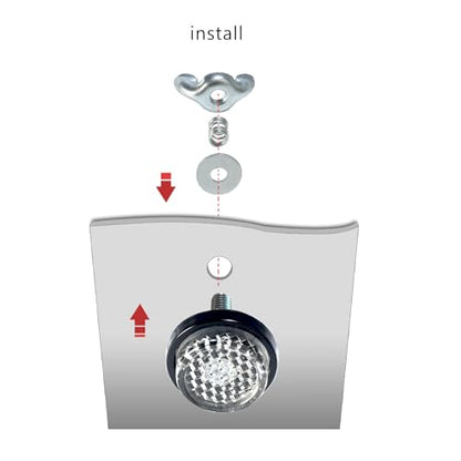 White Reflector Motorcycle License Plate Bolts and Nuts - color: White