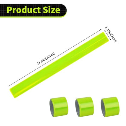 20 Pcs Reflective Bands Snap Bracelets - Enhance Safety for Children, School Bags, Keys, Prams, Hiking, Joggers, and Cyclists