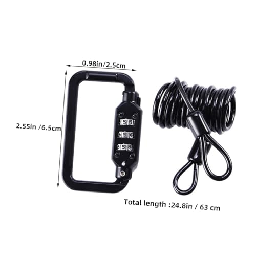 Mikikit Portable Helmet Lock Cable, Security Bike and Motorcycle Tamper-Proof Steel Wire Lock with Combination Code, Lightweight Alloy Spring for Outdoor Cycling and Motorbike Safety