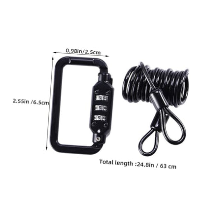 Mikikit Portable Helmet Lock Cable, Security Bike and Motorcycle Tamper-Proof Steel Wire Lock with Combination Code, Lightweight Alloy Spring for Outdoor Cycling and Motorbike Safety