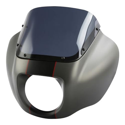 Front Headlight Quarter Fairing Windshield Fit For Harley Softail Low Rider FXLR S FXLRS 2018-2025 Street Bob FXBB FXBBS 2018-2025 Softail Standard FXST 2020-2024 Industrial Gray Denim/Black Denim - color: Fairing Industrial Gray Denim/Black Denim #5