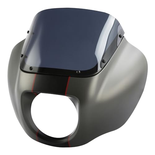 Front Headlight Quarter Fairing Windshield Fit For Harley Softail Low Rider FXLR S FXLRS 2018-2025 Street Bob FXBB FXBBS 2018-2025 Softail Standard FXST 2020-2024 Industrial Gray Denim/Black Denim - color: Fairing Industrial Gray Denim/Black Denim #5
