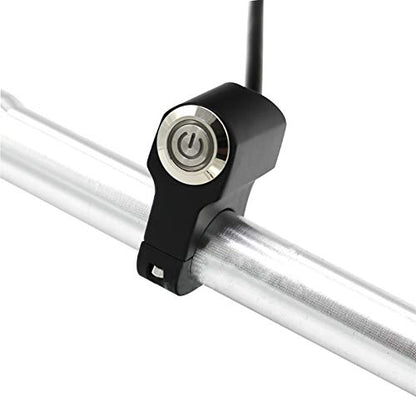 Rayana 7/8" 22mm Motorcycle Handlebar Switch Waterproof for Hazard Light, Fog Light, Head Light Latching Push Button Switch