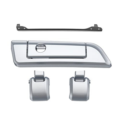 Moto Onfire Barracuda Silver Tour Trunk Luggage Latches Hinges Fit for AB Harley Touring Razor Chopped King Tour Trunk Luggage - color: Barracuda Silver