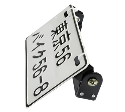 iJDMTOY 180-Degree Angle Adjustable Black Finish Aluminum License Plate Mount Bracket Flipper Compatible with Motorcycle Bike ATV Dirty Bike