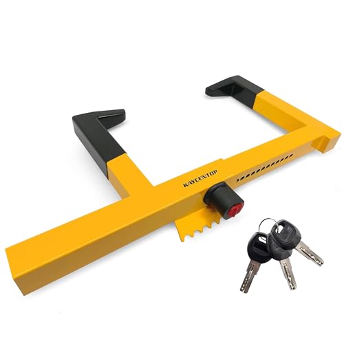 KAYCENTOP Wheel Lock Clamp Security Tire Lock Anti Theft for Max 15.5 inch Tire Width Universal Car Wheel Lock for Trailers SUV Boats Motorcycles Golf Cart Yellow/Black