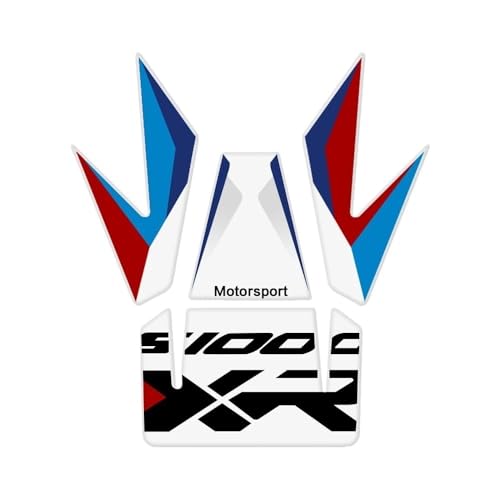 Motorcycle Tank Sticker For B&M&W S1000XR M1000XR Motorsport Motorcycle Tank Pad Protector Protection 3D Sticker Gas Tank Pad Protection Decals - color: S1000XR white