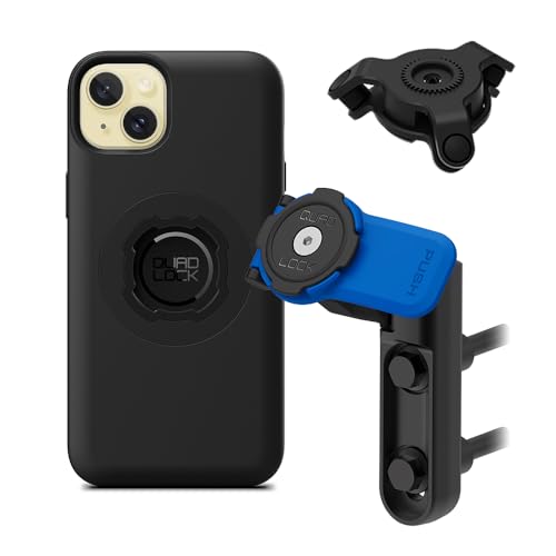 Quad Lock Brake/Clutch Motorcycle Phone Mount with Vibration Dampener and MAG Phone Case for iPhone 15 Plus - size: iPhone 15 Plus