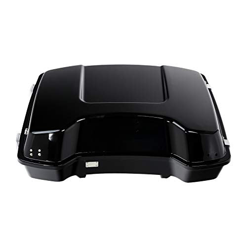 TCMT 5.5" Razor Motorcycle Trunk Box W/Latch Key Fits For Harley 1997-2013 Road King Road Glide Street Glide Electra Glide Pack - color: Chrome Lacthes Trunk