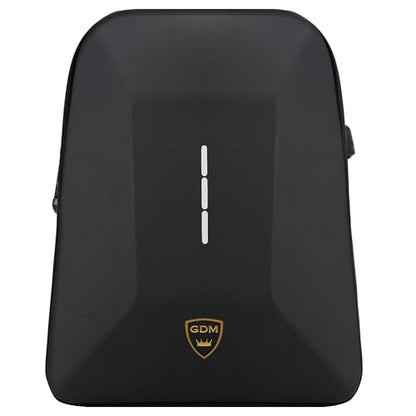 GDM Motorcycle Hard Shell Backpack, Water Resistant Gear Bag, Black