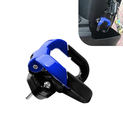 1 PC Motorcycle Hook, Strong Load-Bearing Double Claw Closed Hook Holder for Helmet Luggage Bag, Front Hanging Pothook Accessories, Universal for Moped Scooters Bicycles (Blue) - color: Blue