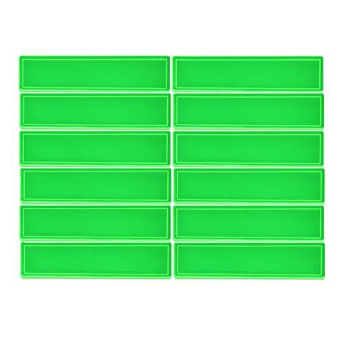 Customizable Reflective Helmet Strips - Reflective Tape & Stickers for Hardhats - Safety High Visibility Waterproof Stickers - 12pc - color: Green Rectangle