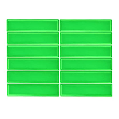 Customizable Reflective Helmet Strips - Reflective Tape & Stickers for Hardhats - Safety High Visibility Waterproof Stickers - 12pc - color: Green Rectangle