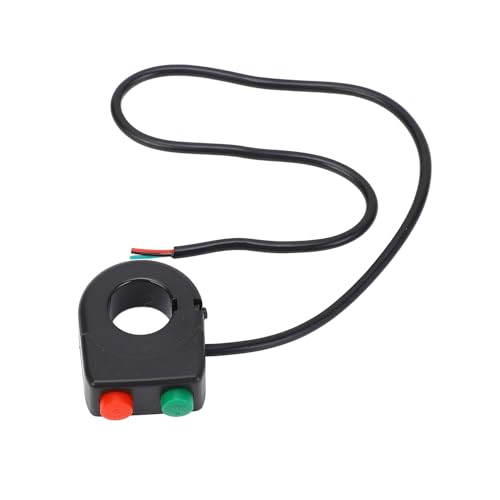 Qiilu Universal 7/8inch ABS Plastic Handlebar 12V Horn Head Light Black On Off Button Handlebar Switch Fit for Motorcycle Scooter E Bike Black