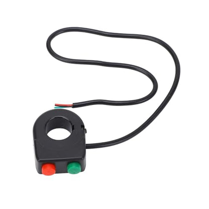 Qiilu Universal 7/8inch ABS Plastic Handlebar 12V Horn Head Light Black On Off Button Handlebar Switch Fit for Motorcycle Scooter E Bike Black