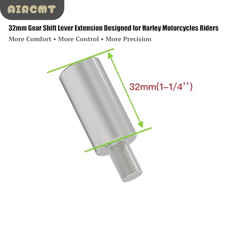 32mm(1-1/4'') Gear Shift Lever Foot Peg Extension Fits for Harley Davidson,304 Stainless Steel Shifter Peg Extension Spacer,Bolt-On Installation - size: 32mm(Extension), style: 5/8''(16mm) Diameter