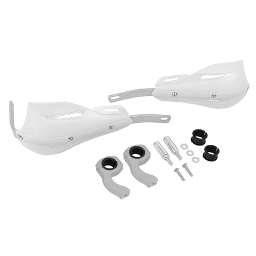 CHIFUN Handguard for 7/8" 22mm and 1 1/8" 28mm Motorcycle Handlebar Brake Lever Protection Hand Guard CNC Aluminum Compatible with ATV Motorbike Motocross Supermoto Racing Dirt Pit Bike - color: White