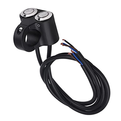 7/8inch 22mm Motorcycle Switch Handlebar, Motorbike Handlebar On/Off Grip Switches Brake Fog Headlight Handle Self-Return/Manual-Return Switch(B: Manual-Return)