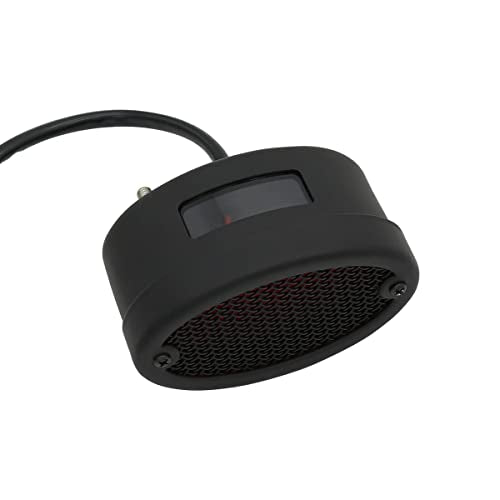 FATECIM Motorcycle LED Tail Light Cat Eye Rear & Brake Light Red Lens Integrated License Plate Lamp Universal Fit for Motorcycle/Cruisers/Bikes (Black) - color: 3036-Black
