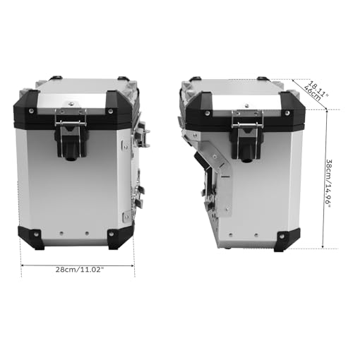 XMT-MOTO 48L Saddlebags Panniers Side Case Luggage Bag Fit For BMW R1200GS R1250GS Sliver