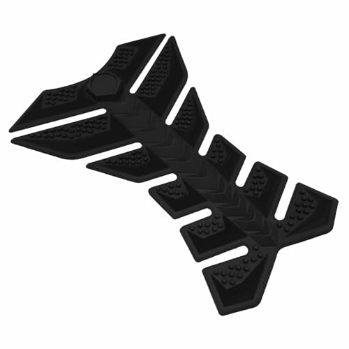 3D Fishbone Motorcycle Tank Pad, Anti-Slip Anti-Scratch Rubber Fuel Tank Protector Stickers, Self-Adhesive Waterproof Decorative Gas Tank Stickers Universal for Most Motorcycles (Black) - color: BLACK