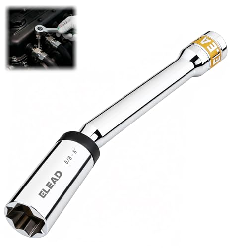 ELEAD 5/8" Swivel Magnetic Spark Plug Socket, 3/8" Drive x 6" Total Length, Thin Wall Spark Plug Removal Tool, 360 Degree Swivel, Enhanced Magnetic, 6-Point Design, Cr-V Steel - size: 5/8" x 6"