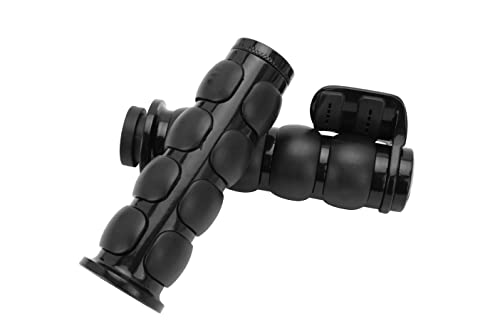DREAMIZER 25.4MM Motorcycle Handlebar Grips 1 inch Compatible with Honda Shadow Spirit 750 Valkyrie Fury VTX1300 VTX1800 VT400 VT750 VT1100 - Smooth - style: Flat-black With Big Throttle