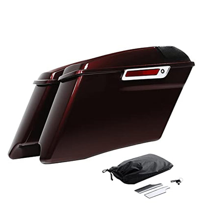 HR3 Twisted Cherry 4" Stretched Hard Saddlebags w/Speaker Lids Compatible with 2018-2019 Road Glide FLTRX 2018 Street Glide Special FLHXS Ultra Limited FLHTK & FLHTKL Low - color: Twisted Cherry