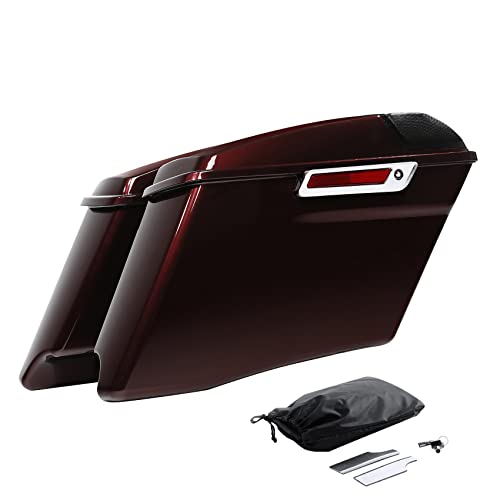 HR3 Twisted Cherry 4" Stretched Hard Saddlebags w/Speaker Lids Compatible with 2018-2019 Road Glide FLTRX 2018 Street Glide Special FLHXS Ultra Limited FLHTK & FLHTKL Low - color: Twisted Cherry