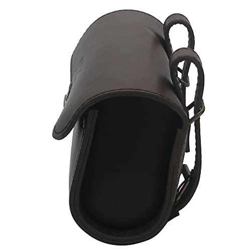 WUYAN Bike Handlebar Leather Bags Under Seat Retro Classical Mountain MTB Road Bike Leather Bag for Cell Phone， Saddle Tail Rear Pouch Seat Storage Cycling Case Carry Accessories - color: Dark coffee