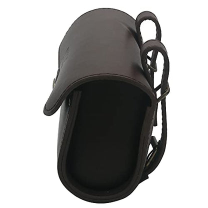 WUYAN Bike Handlebar Leather Bags Under Seat Retro Classical Mountain MTB Road Bike Leather Bag for Cell Phone， Saddle Tail Rear Pouch Seat Storage Cycling Case Carry Accessories - color: Dark coffee