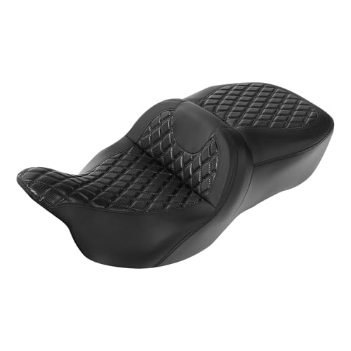 SLMOTO Black Hammock Motorcycle Seat - Motorcycle Seat Cushion fit for Harley Touring Road King Street Glide Road Glide Electra Glide 2009-2023 Black - color: Gel Style B Black