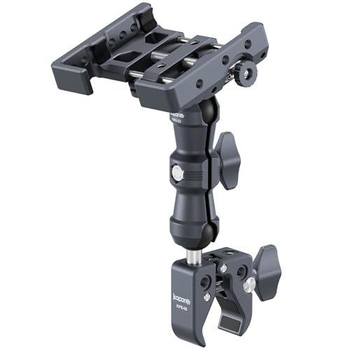 Anti-Shake Motorcycle Phone Holder, Super Clamp Fits 0.5"-2" Diameter Bars, 25mm Ball Head & Double Socket Arm, 360° Rotatable, Universal for iPhone/Samsung/Android Phones Width 2.56"-3.74" (KPS-14) - color: KPS-14
