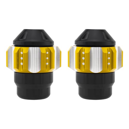 Windance 2pcs Front Wheel Frame Sliders Aluminum Alloy Fork Crash Protection Decoration Cup for Motorcycles Motocross Moped Scooters Dirt Pit Bikes (Gold) - color: Gold