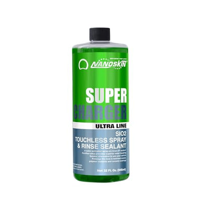 Nanoskin Ultra Line SUPER CHARGER SiO2 Touchless Spray-On/Rinse-Off Sealant 32 Oz - Car Wash Paint & Glass Spray for Car Detailing | Safe for Cars, Trucks, Motorcycles, RVs & More | 100:1 Dilution - size: 32 Fl Oz (Pack of 1)