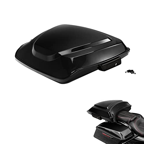 TCMT 5.5" Razor Motorcycle Trunk Box Fit For Harley 2014-2025 Touring CVO Road King Road Glide Street Glide Electra Glide Ultra Limited Pack - color: Black Latches Trunk, size: Fit For Touring 2014-2023