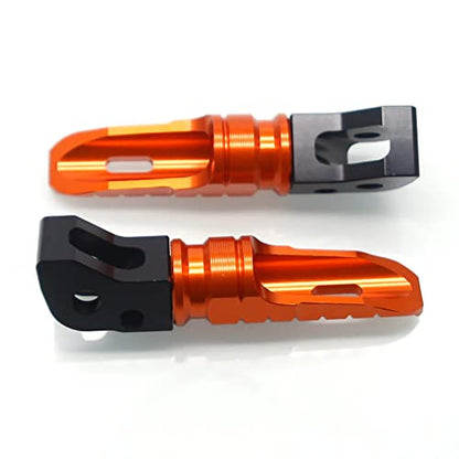 MZS Motorcycle Foot Pegs, Aluminum Rear Passenger Footpegs Footrest Rest Pedal Orange Compatible with 200 250 390 401 Models - size: 390, 401, 200, 250 Models