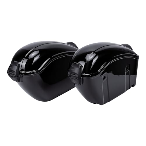 Motorcycle Saddle Bag, 22L Hard Shell Detachable Side Case with Lock and Red Turn Signals for Most Cruiser Sportbike Touring Bikes