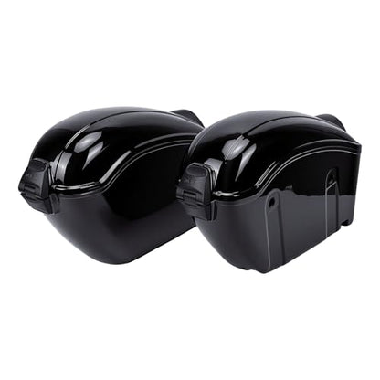 Motorcycle Saddle Bag, 22L Hard Shell Detachable Side Case with Lock and Red Turn Signals for Most Cruiser Sportbike Touring Bikes