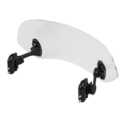 Clear Adjustable Clip On Variable Windscreen Extension Spoiler Blade Wind Deflector for Harley Suzuki Y-amaha B-MW H-onda K-awasaki With Windshield Models - size: Clear # Small