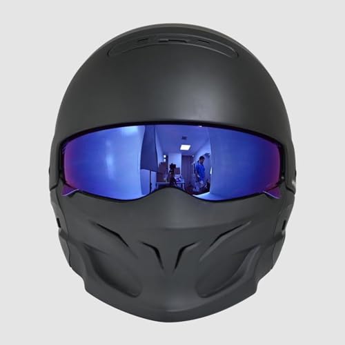 Compatible with EXO Covert Visor Replacement Motorcycle Helmet Visor Sun Protection Anti-Scratch, Universal(Revo Deep Blue) - color: Revo Deep Blue