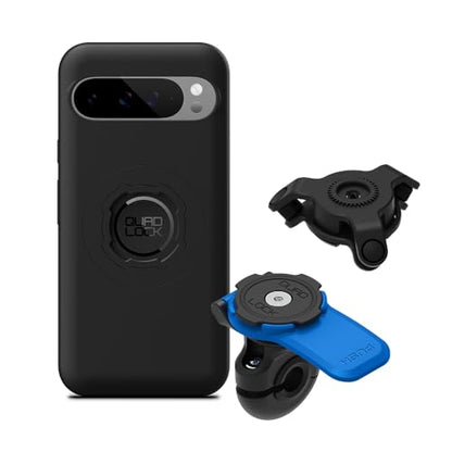 Quad Lock Mirror Motorcycle Phone Mount with Vibration Dampener and MAG Phone Case for Pixel 9 Pro XL - size: Pixel 9 Pro XL