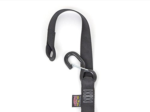 PowerTye 1.5in x 6.5ft Ergonomic Locking Ratchet Soft-Tye Straps with Heavy-Duty Latch Hooks - Made in USA - 1,000 lb. Working Load Limit / 3,000 lb. Breaking Strength - Orange/Black (Pair) - color: Orange