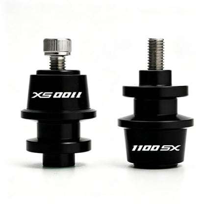 Compatible with Ninja1100SX SE Ninja 1100 SX SE Ninja 1100SX 2025 2026 Motorcycle CNC M8 Swingarm Spools Slider Stand Screws Sliders (Black) - color: Black