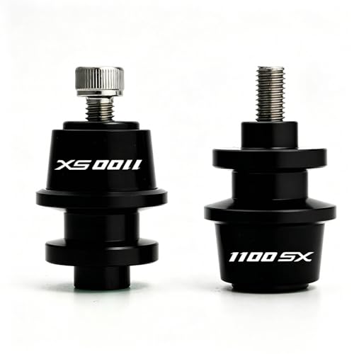 Compatible with Ninja1100SX SE Ninja 1100 SX SE Ninja 1100SX 2025 2026 Motorcycle CNC M8 Swingarm Spools Slider Stand Screws Sliders (Black) - color: Black