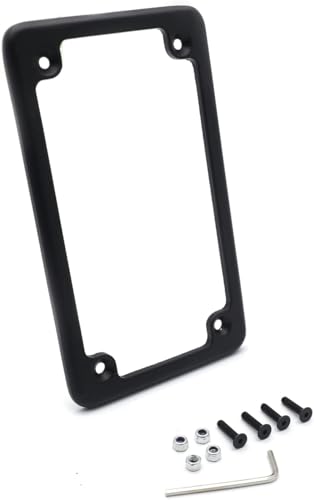 Billet Aluminum Motorcycle License Plate Frame 7x4 Inch Black Finish Fits Custom Chopper Springer Mini Bike Universal Axle Mount Applications - color: Black, size: Classic