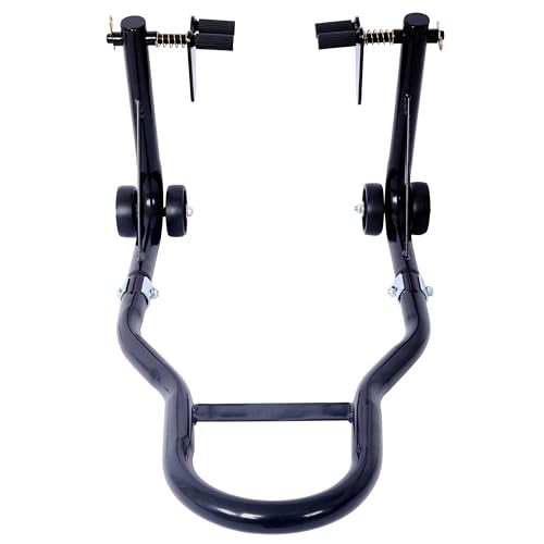 Motorcycle Stand 1000LB - Heavy Duty Sport Bike Front and Rear Wheel Lift, Adjustable Swingarm Paddock Stands, Industrial-Grade Steel (Black) - color: Black