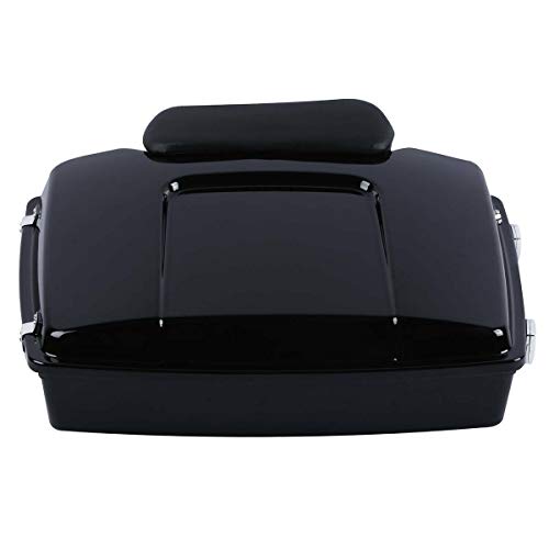 TCMT 5.5" Razor Motorcycle Trunk Box Backrest Pad Metal Base Plate Fit For Harley Touring 2009-2013 Road Glide Road King Street Glide Pack - color: Chrome Lacthes Trunk+Backrest+Plate