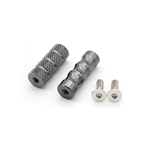PROCNC 6mm Motorcycle Knurled Shifter Peg Anti-Skid Gear Shift Brake Lever Foot Pegs Pedal Hole Footrests Footpeg Rearsets For Suzuki Yamaha Kawasaki Bmw (Grey) - color: gray
